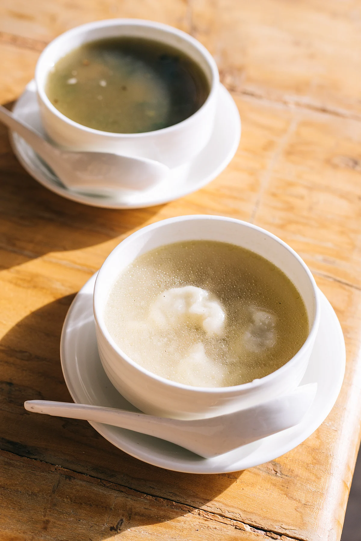 Za-thuk - nettle soup, with sundriedcheese. (Nettle is locally known as zatsot.) Mok-thuk - mok (steamed dumplings) in a clear, meaty broth. (Image courtesy: Athul Prasad/Masque) 