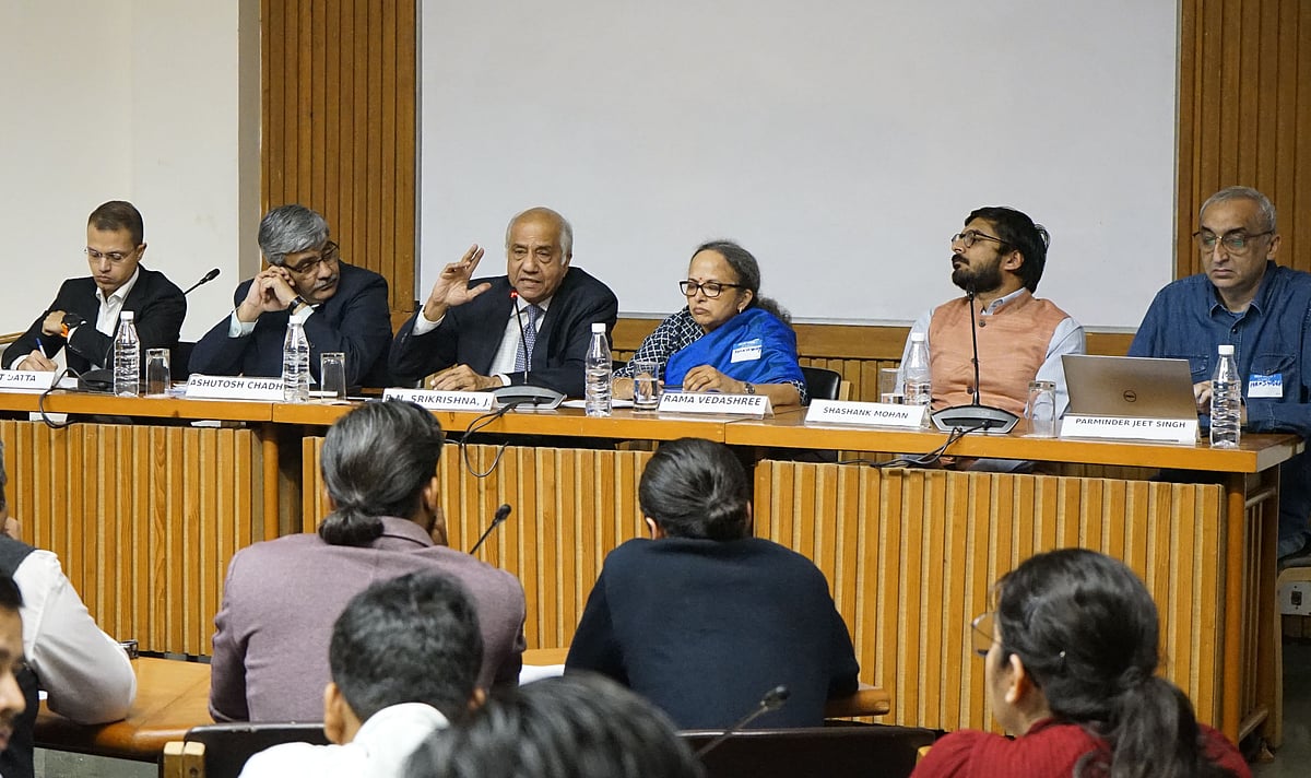 <div class="paragraphs"><p>Justice (retd) B N Srikrishna speaks at a panel discussion on the Personal Data Protection Bill.&nbsp;(Source: Software Freedom Law Center)</p></div>