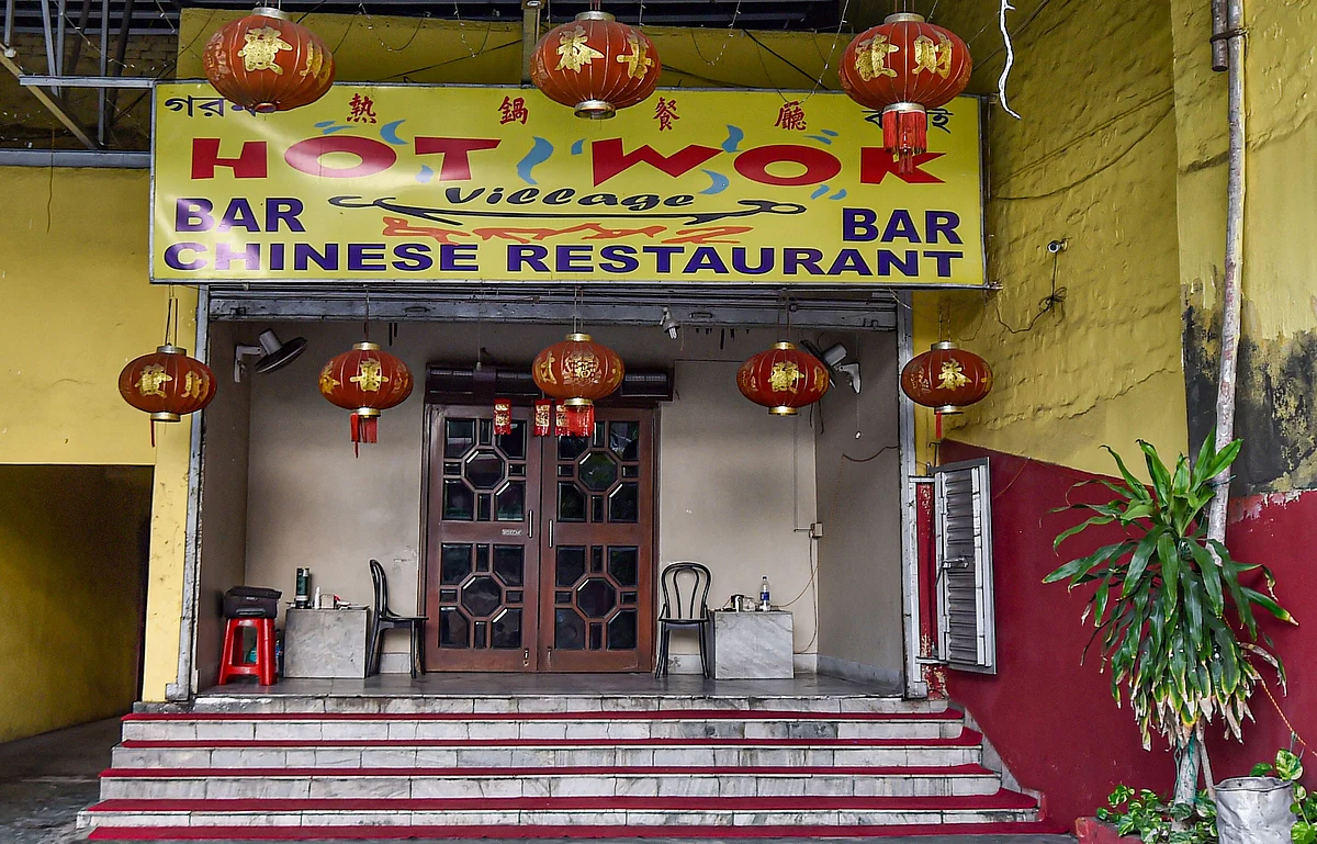 A view of a Chinese restaurant, at Chinatown in Kolkata, on June 19, 2020. (Photographer: Swapan Mahapatra/PTI)