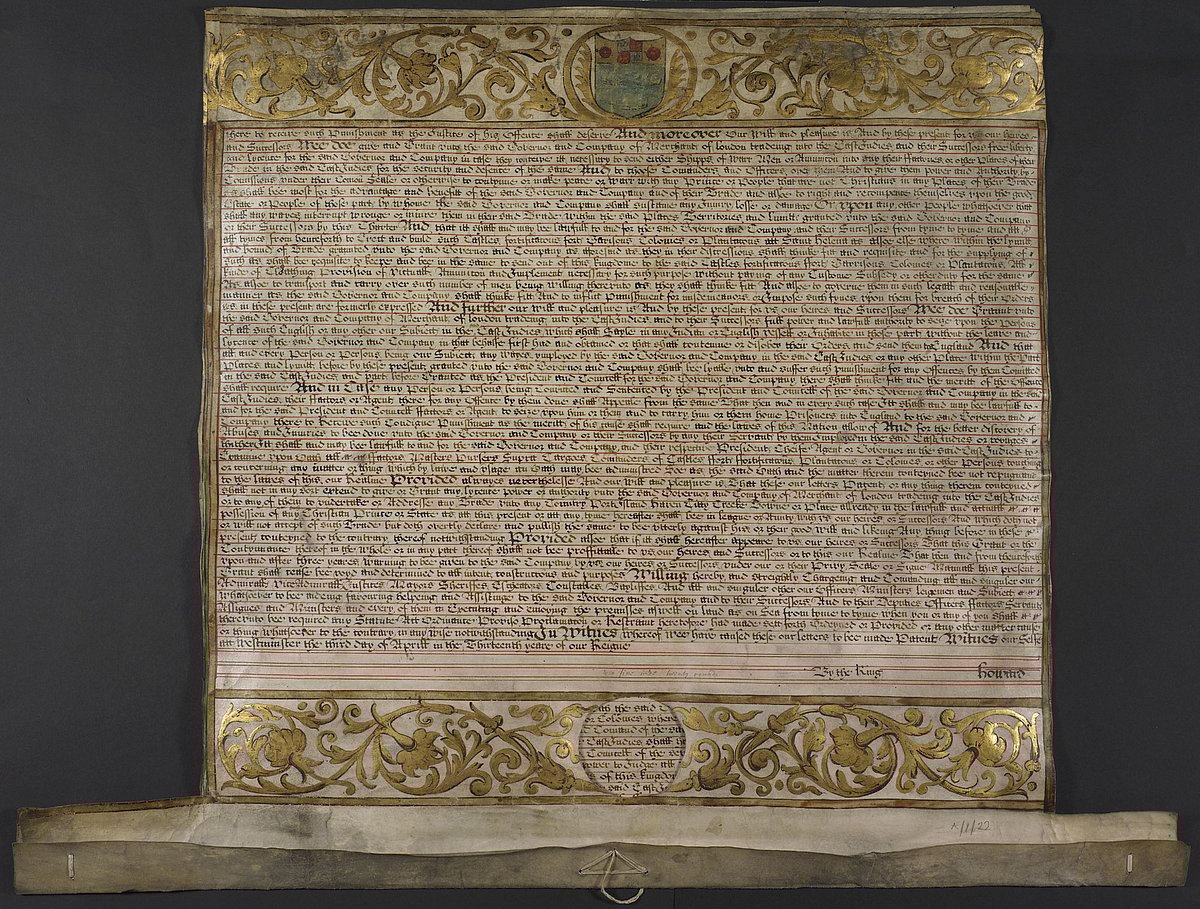A ‘letter patent’ by William III and Mary II, prescribing regulations for the conduct of business of the East India Company, in 1693. (Image: The British Library)