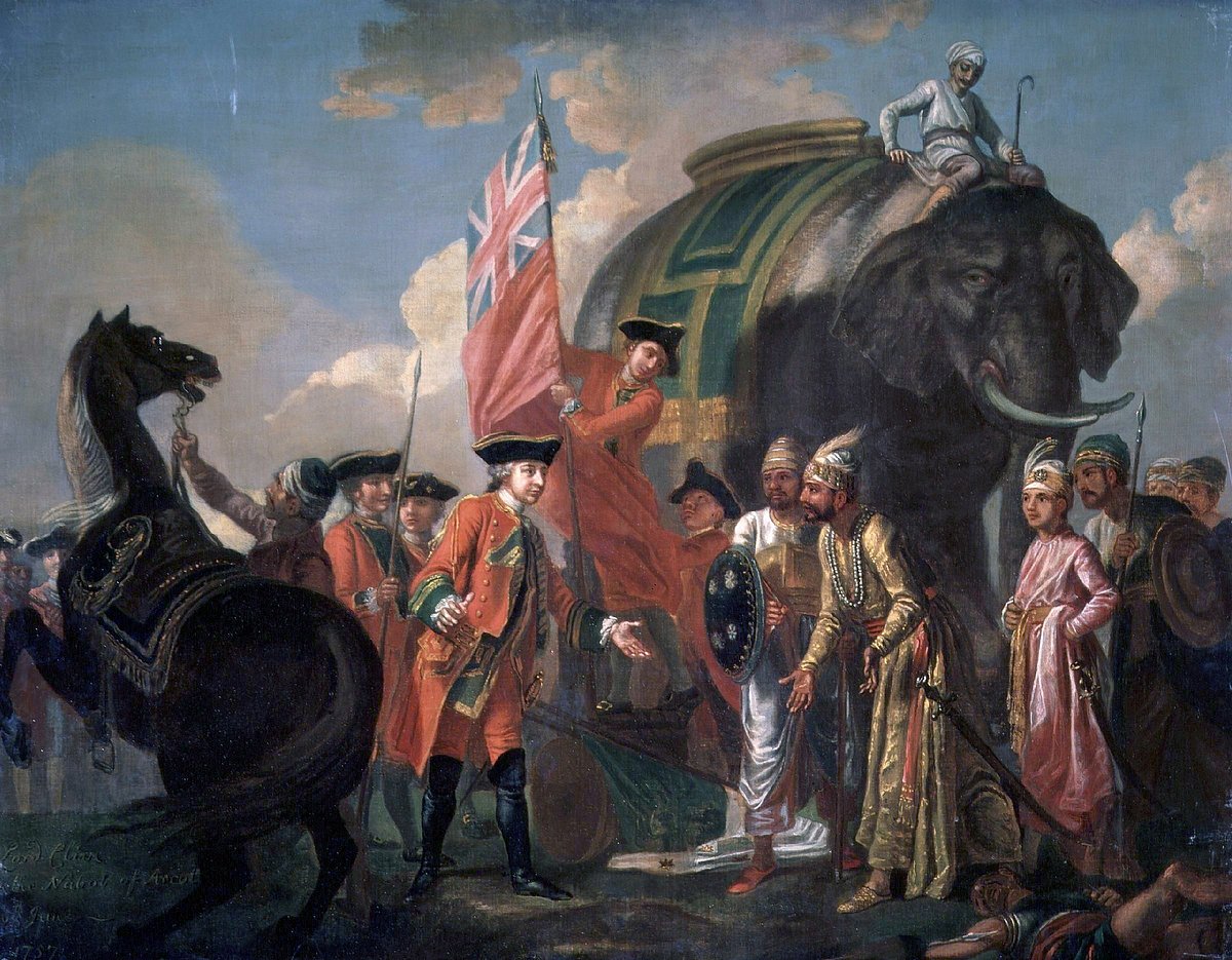 Robert Clive meeting with Mir Jafar after the Battle of Plassey, in 1757. (Image: National Portrait Gallery, London)