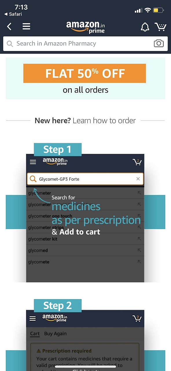 Screen grab of Amazon.in’s website
