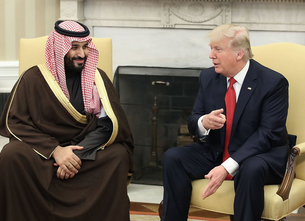 <div class="paragraphs"><p>U.S. President Donald Trump, speaks with Mohammed bin Salman, the Kingdom of Saudi Arabia’s deputy crown prince and minister of defense, left, in the White House in Washington, D.C., U.S. (Bloomberg file image)</p></div>