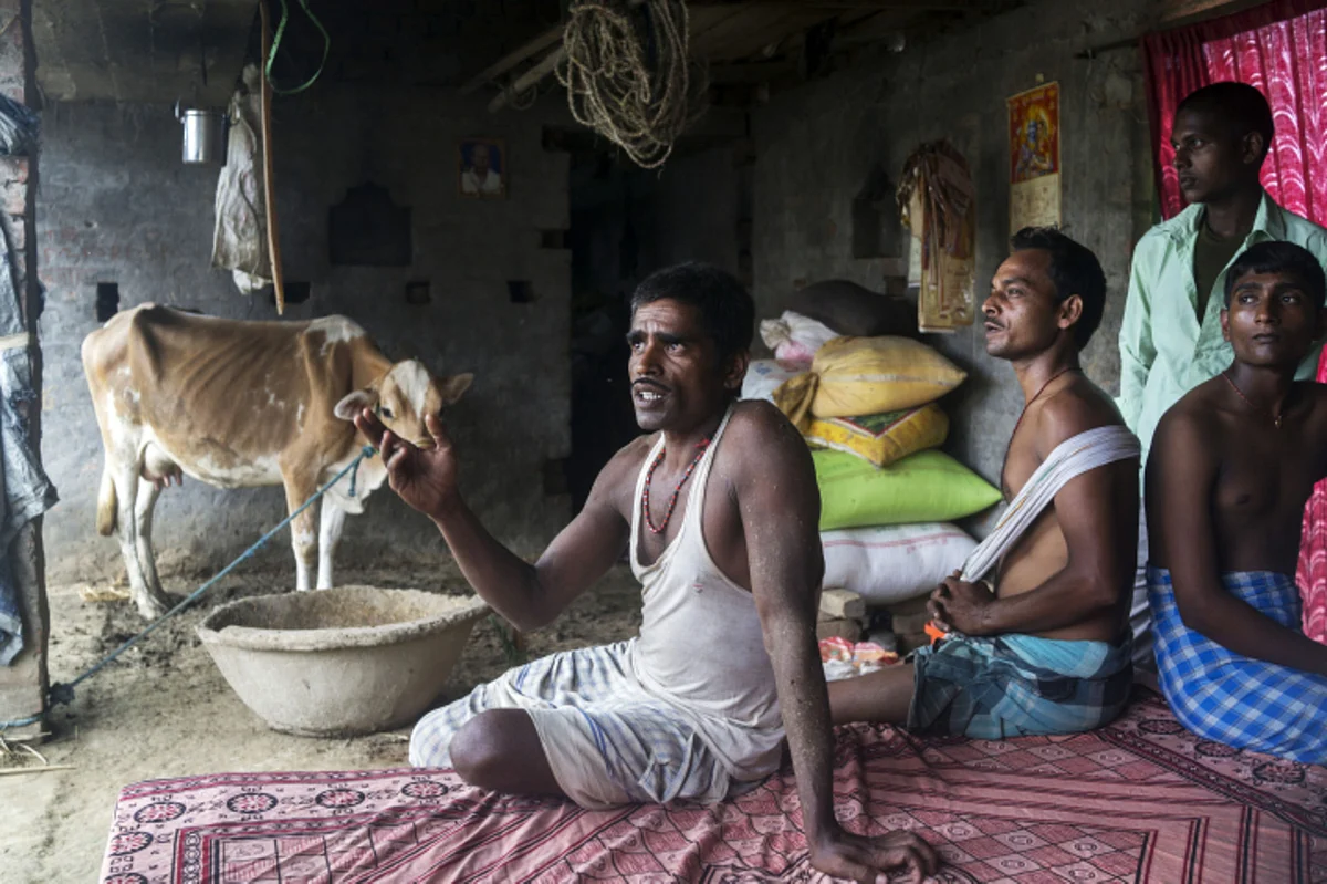 A farmer speaks during an interview at his home in Raghopur, Bihar. (Photographer: Prashanth Vishwanathan/Bloomberg)