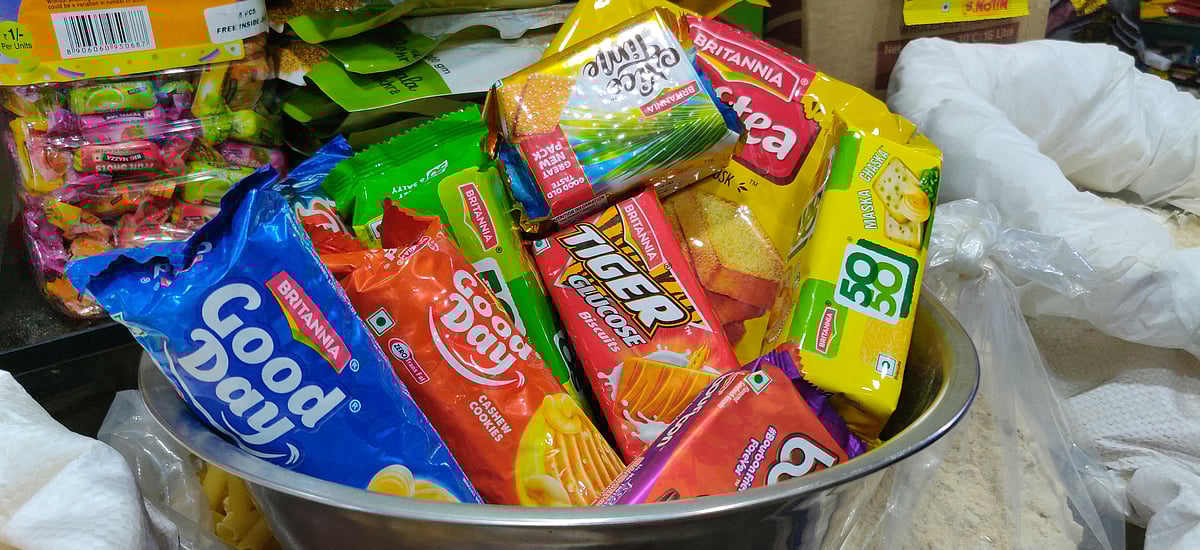 <div class="paragraphs"><p>Britannia biscuits kept in a basket in a shop. (Photo: Usha Kunji/ BQ Prime)</p></div>