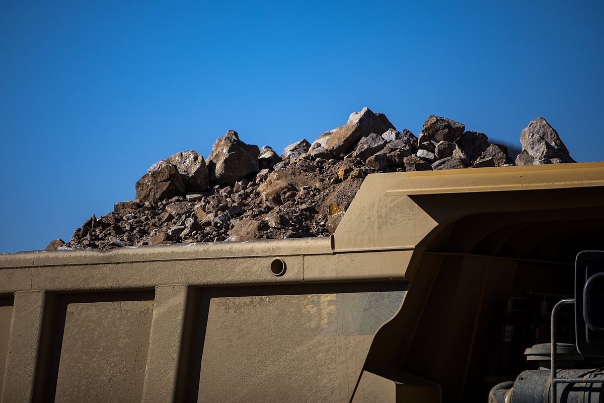 A truck with raw ore at open-pit mine. Photographer: Joe Buglewicz/BloombergA truck