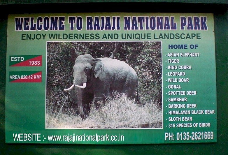 A signboard for the Rajaji National Park. (Photo: Uttarakhand Tourism Development Board website)