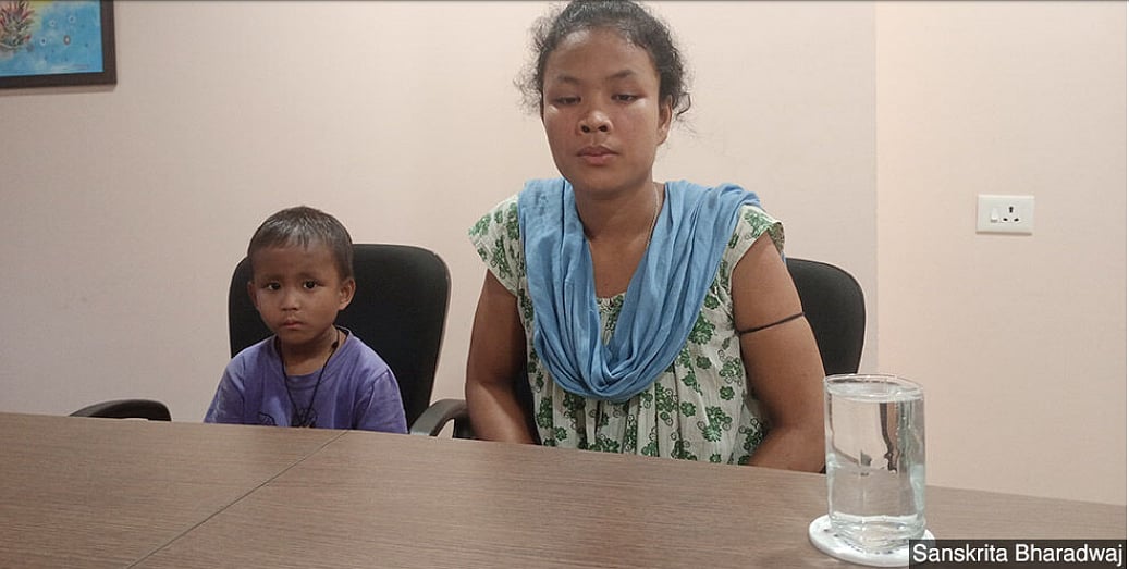 Malabika Boro with her son Montu. Montu was diagnosed with blood cancer during the first phase of India’s Covid-19 lockdown when all transport facilities were shut. &nbsp;