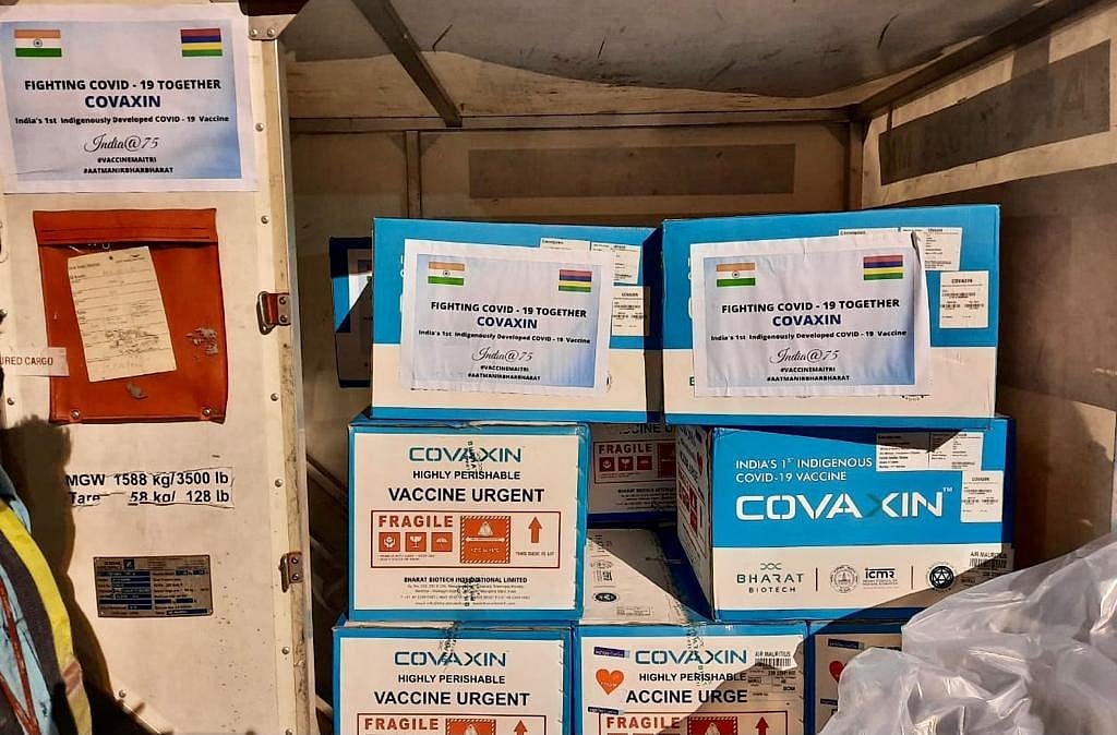 India makes commercial supply of 2 lakh doses of vaccines to Mauritius, on March 19, 2021. (Photograph: Prasar Bharati News Services/Twitter)