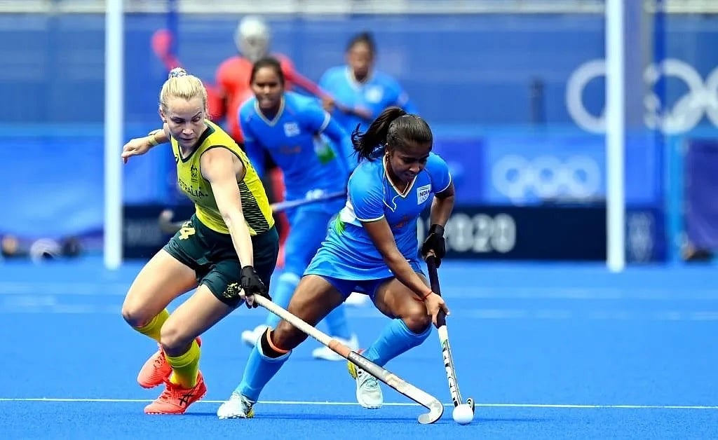 <div class="paragraphs"><p>India hockey midfielder Neha Goyal, in the Olympics quarterfinal against Australia, in Tokyo, on Aug. 2, 2021. (Photograph: Hockey India)</p></div>