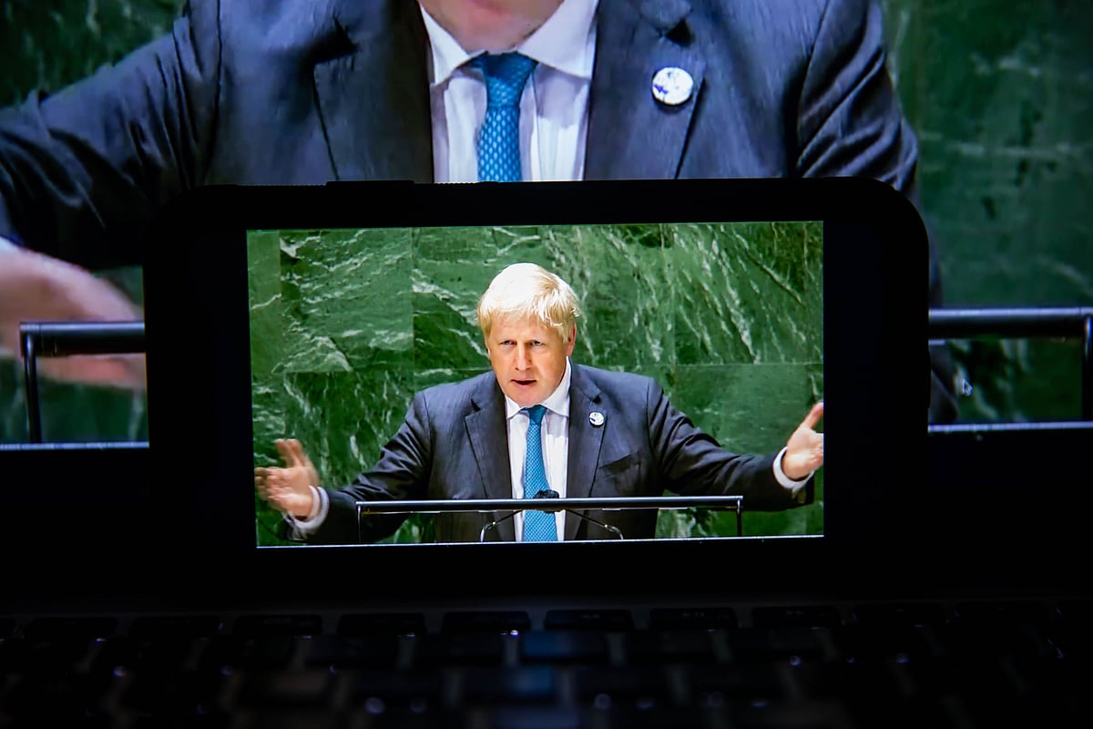 <div class="paragraphs"><p>U.K. Prime Minister Boris Johnson speaks during the UN General Assembly. (Photographer: Michael Nagle/Bloomberg)<br></p></div>