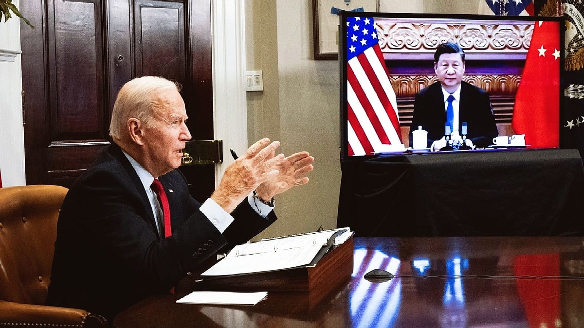 <div class="paragraphs"><p>US President Joe Biden and Chinese President Xi Jinping in a virtual conference. (Image: White House Pool)</p></div>