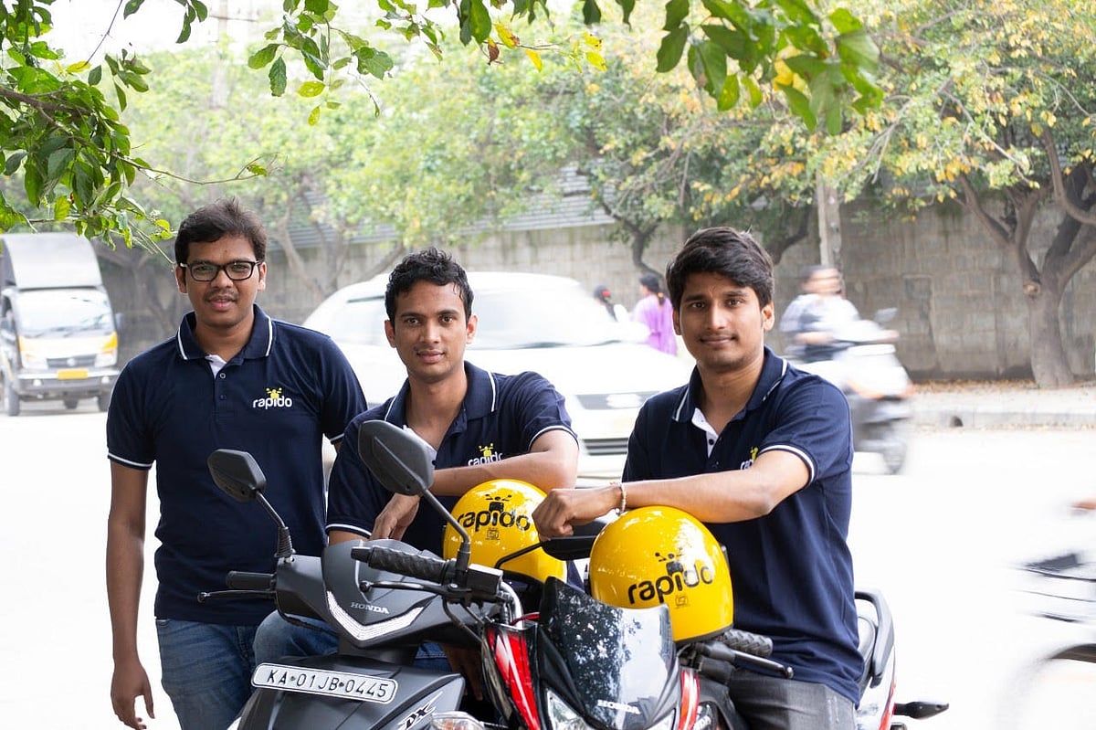<div class="paragraphs"><p>Rapido founders. Aravind Sanka (C). (Source: Rapido)</p></div>