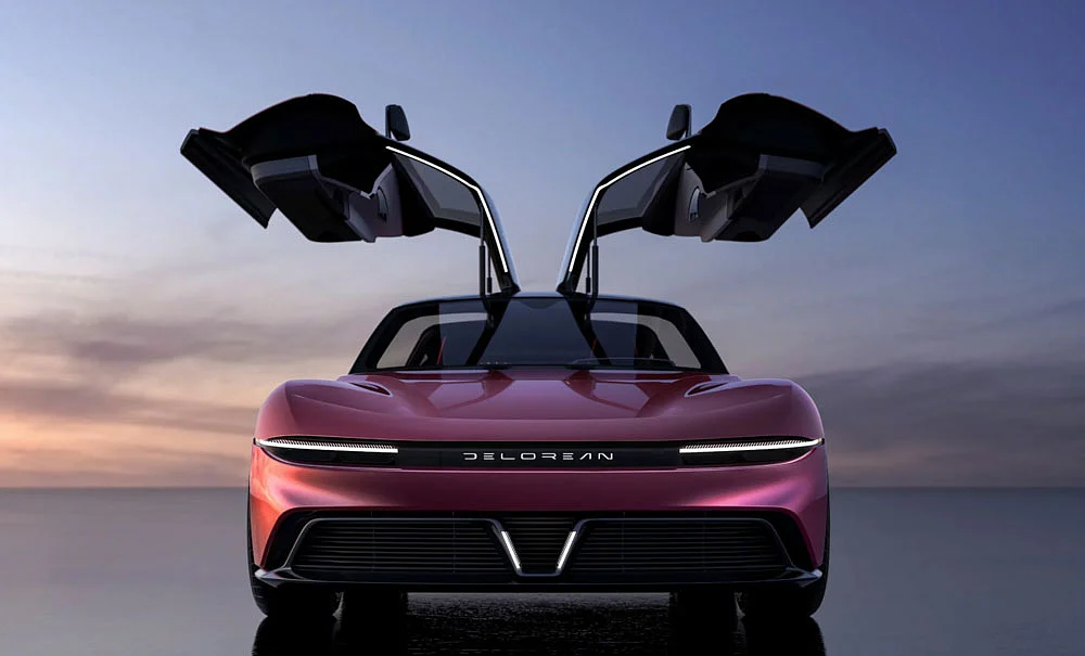 The famous DeLorean gullwing doors remain intact.Source: Delorean