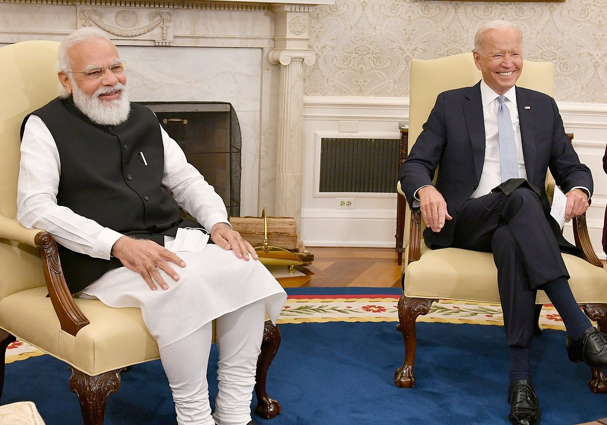 <div class="paragraphs"><p>Indian Prime Minister Narendra Modi with U.S. President Joe Biden, at the White House, in Washington D.C., on Sept. 24, 2021. (Photograph: PIB)</p></div>
