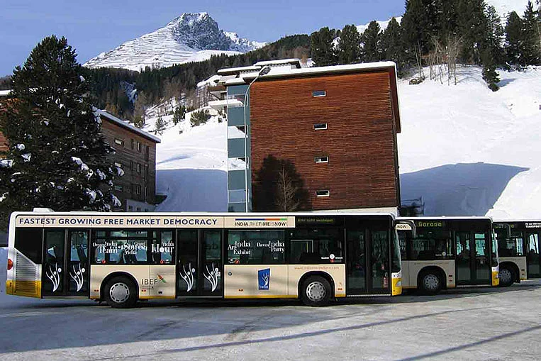 <div class="paragraphs"><p>An India Everywhere branded bus at the<em> </em>2006 World Economic Forum Annual Summit at Davos, Switzerland. (Image: IBEF)</p></div>