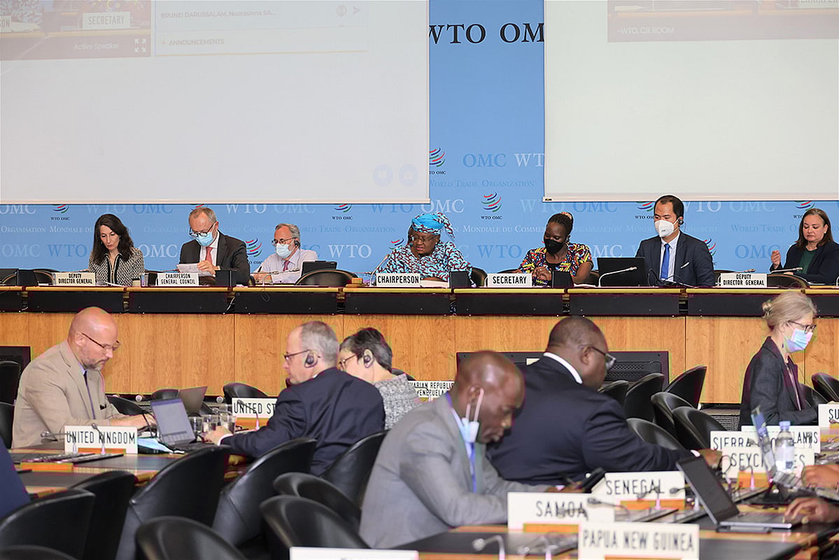 <div class="paragraphs"><p>Informal TNC and Heads of Delegation Meeting, at the WTO headquarters in Geneva, on May 4, 2022. (Photograph: WTO)</p></div>