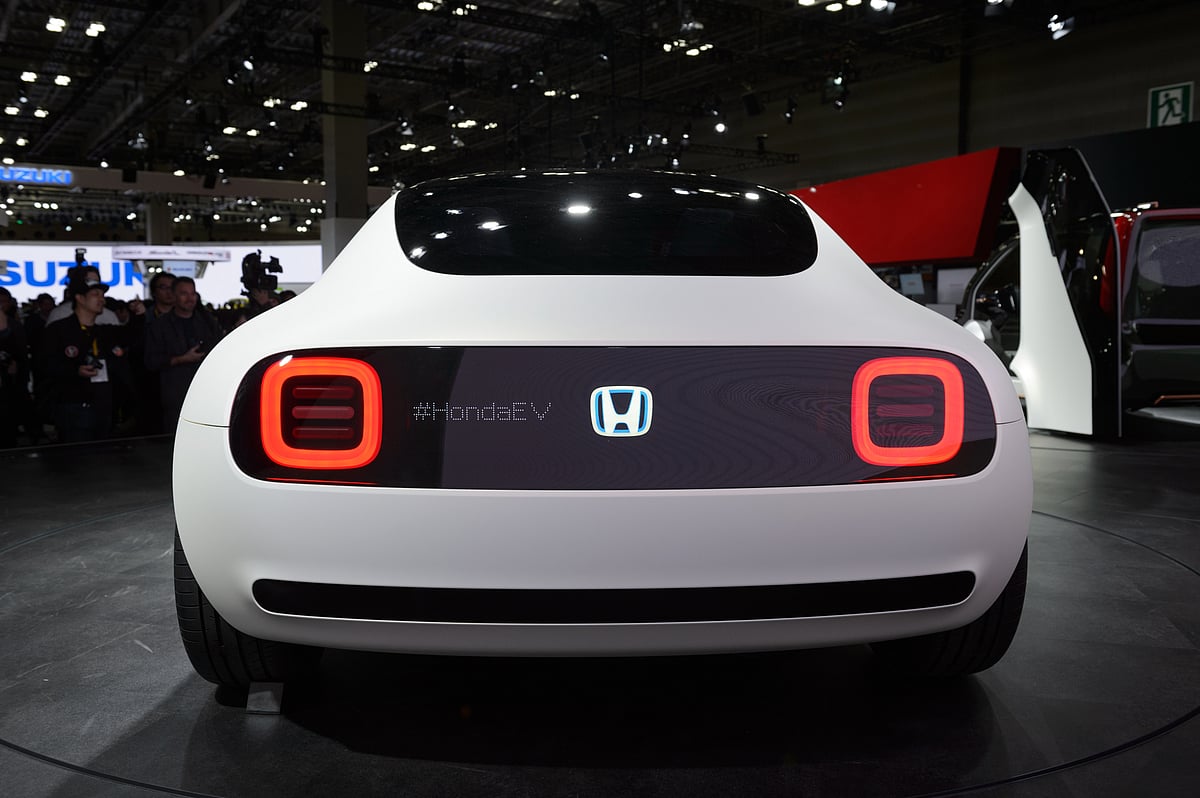 The Honda Sports EV concept at the Tokyo Motor Show in 2017. Of all Japan’s carmakers, Honda had thrown itself most aggressively into EVs, targeting a full phase-out of combustion-engine vehicle sales by 2040.Photographer: Akio Kon/Bloomberg