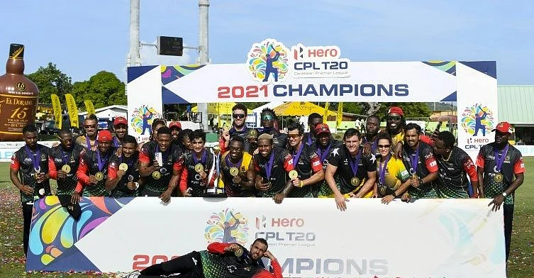 <div class="paragraphs"><p>The St Kitts & Nevis Patriots squad celebrates after winning the 2021 Caribbean Premier League, on Sept. 15, 2021. (Photograph: CPLT20)</p></div>