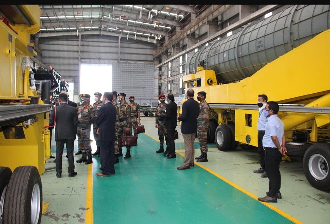 <div class="paragraphs"><p>Then Chief of Army Staff Gen. MM Naravane, at L&T’s Strategic Systems Complex, in Talegaon, Pune, on Aug. 7, 2021. (Photograph: PRO Defence Gujarat/Twitter)</p></div>