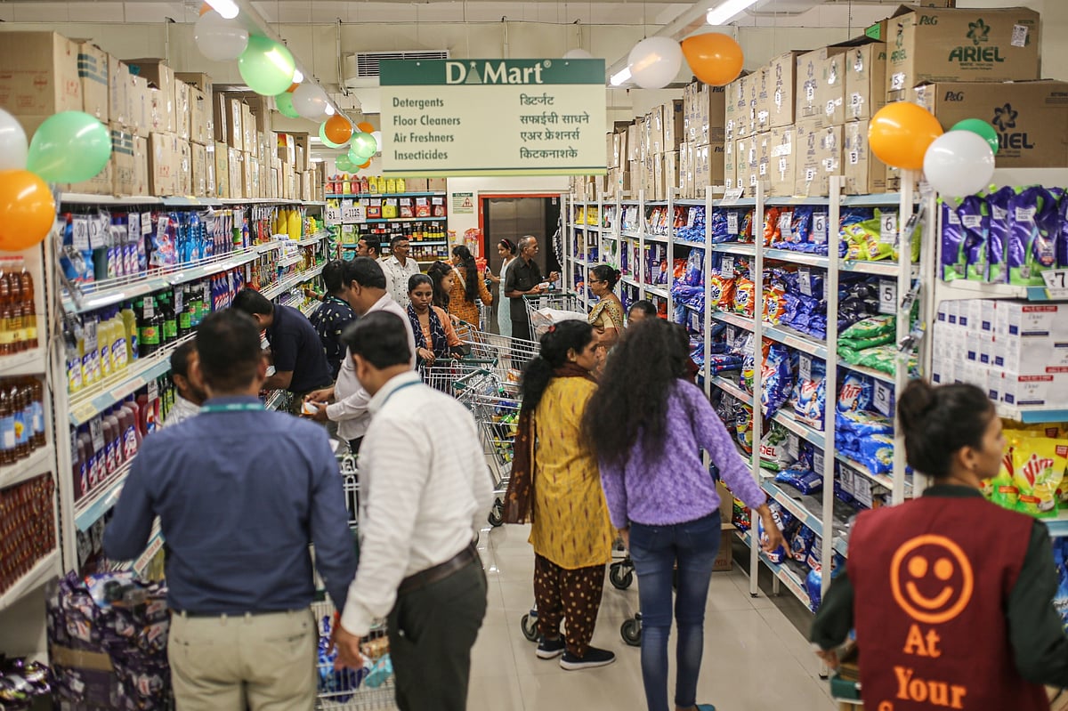 Shoppers browse household goods at a DMart store in Mumbai.Photographer: Dhiraj Singh/Bloomberg