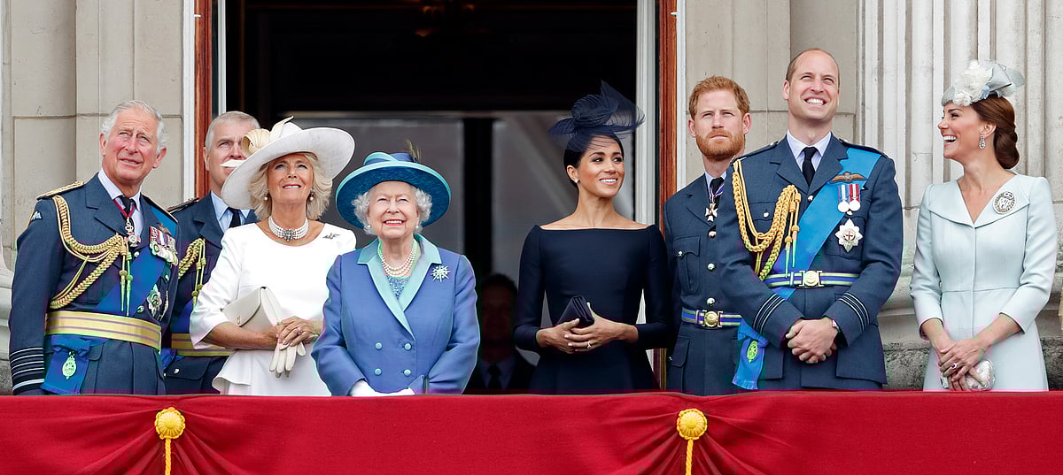 The Royal family watch a flypast to mark the centenary of the Royal Air Force from the balcony of Buckingham Palace, in 2018.Photographer: Max Mumby/Indigo/Getty Images