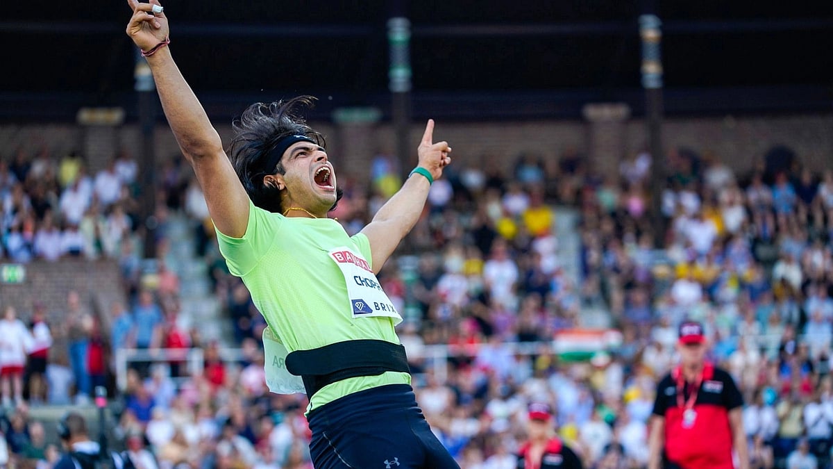 Neeraj Chopra in action during the 2022 Diamond League Final