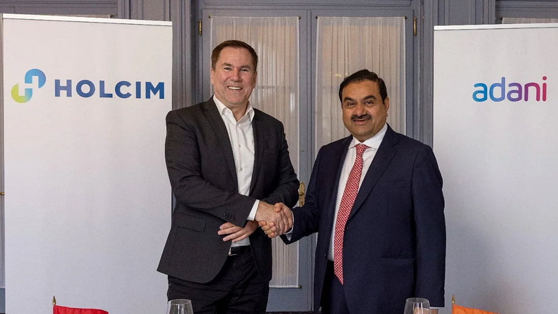 <div class="paragraphs"><p>Holcim CEO Jan Jenisch (left) and Adani Group Chairman Gautam Adani. (Source: Adani Group) </p></div>