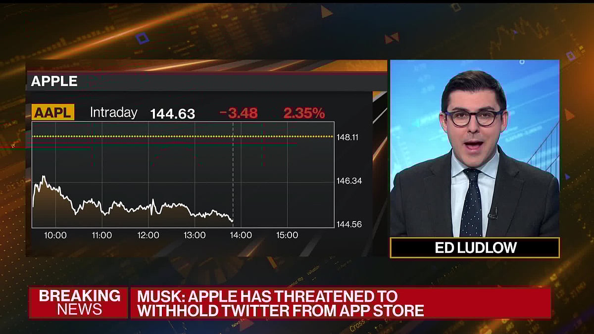Elon Musk said that Apple Inc. has cut back its advertising on Twitter Inc. and even threatened to withhold the social network from its app store, suggesting that a fight is brewing between the two companies. Bloomberg’s Ed Ludlow reports.Source: Bloomberg