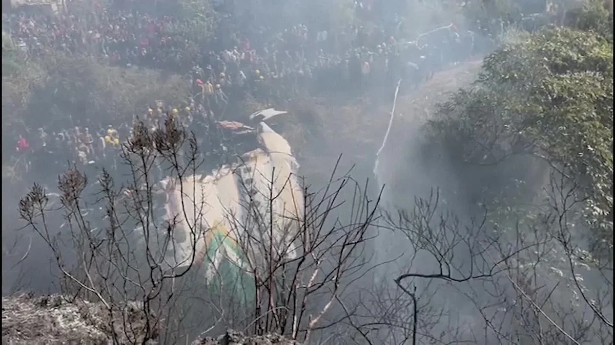 A Yeti Airlines flight with 72 people on board crashed in Nepal on Sunday just seconds before it was due to land. The plane was carrying 68 passengers and four crew, airline spokesman said.Source: APTN