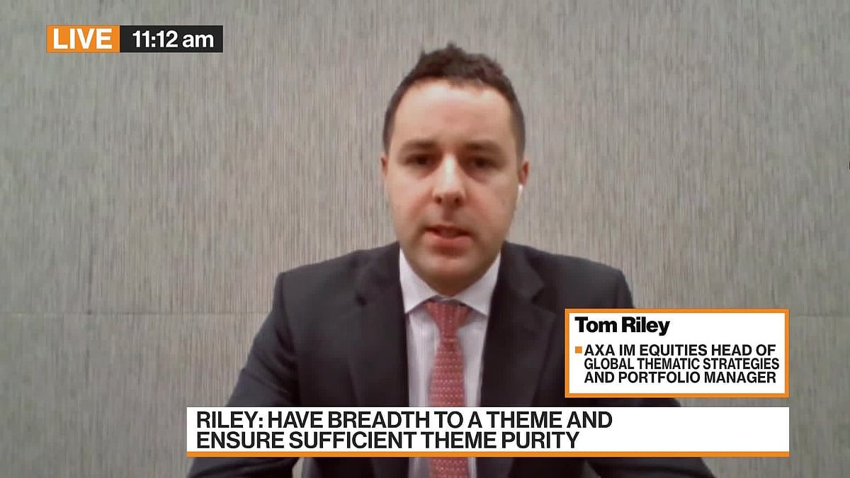 WATCH: AXA IM Equities Head of Global Thematic Strategies and Portfolio Manager Tom Riley discusses the opportunities in various thematic equity sectors.Source: Bloomberg