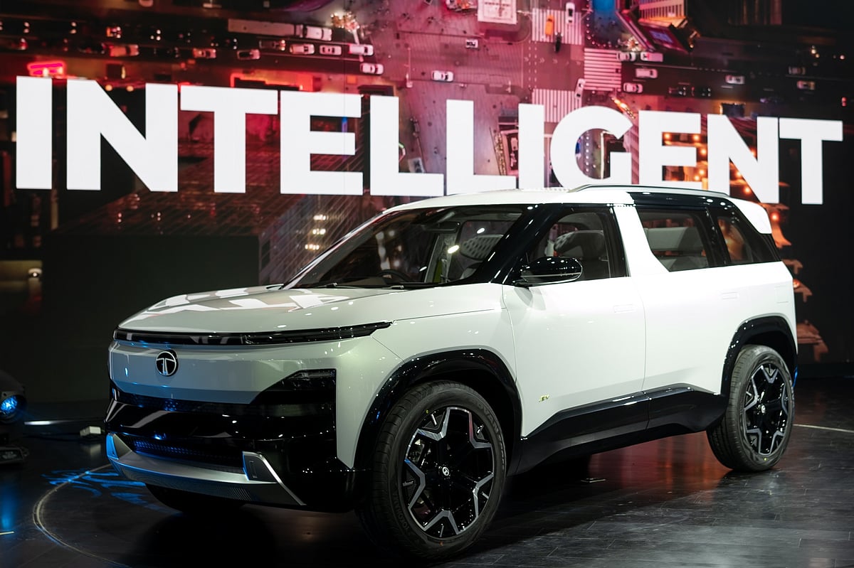 A Tata Motors Sierra EV displayed during the Auto Expo 2023.Photographer: Anindito Mukherjee/Bloomberg