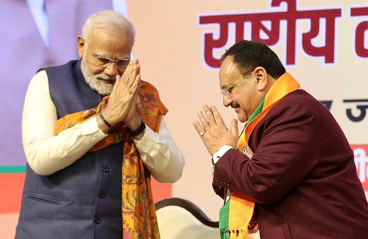 <div class="paragraphs"><p>Narendra Modi (left) with JP Nadda (right). (Source: JP Nadda/ Twitter)</p></div>