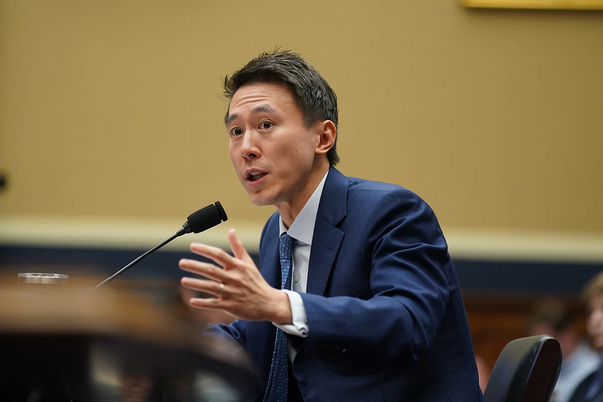 Shou Chew during a House Energy and Commerce Committee hearing in Washington, DC on March 23.Photographer: Al Drago/Bloomberg