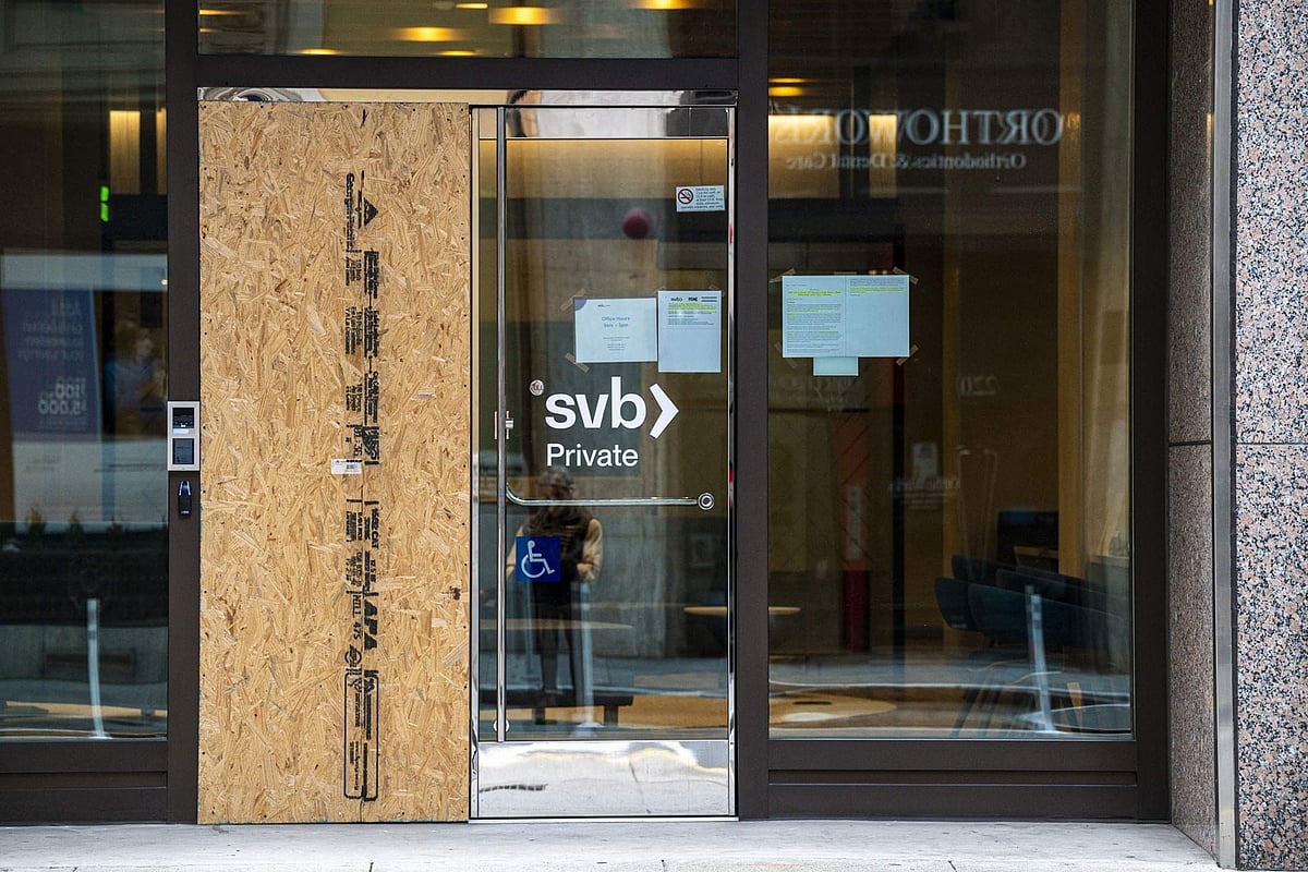 A Silicon Valley Bank branch in San Francisco, California, US, on Monday, March 13, 2023. Photographer: David Paul Morris/Bloomberg