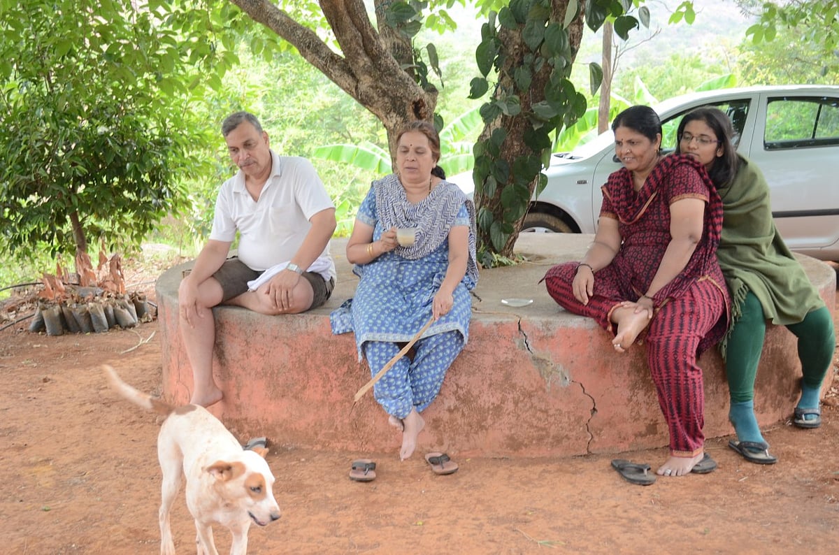 <div class="paragraphs"><p>Bhagwat with his wife. (Photo: Priya Ramani)</p></div>