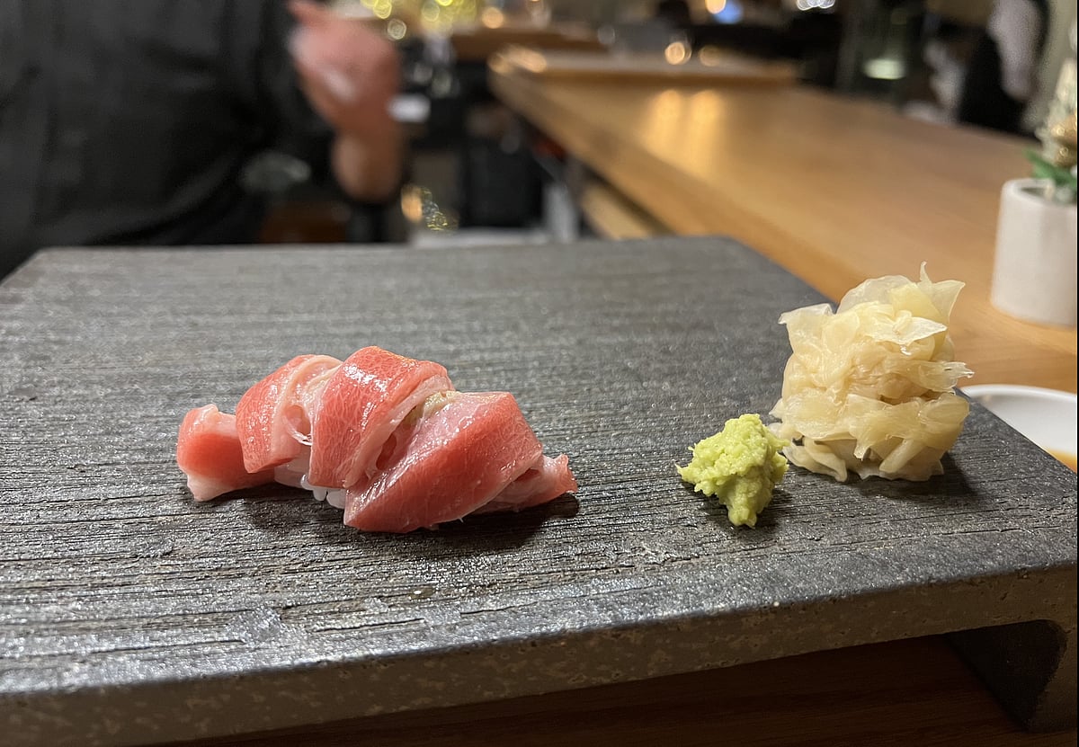 Takahisa at Caesars Palace got two toques, the same as Dinner by Heston Blumenthal at Atlantis the Royal and STAY by Yannick Alléno, which has two Michelin stars. Here’s part of Takahisa’s omakase I had in December.Photographer: Lisa Fleisher/Bloomberg