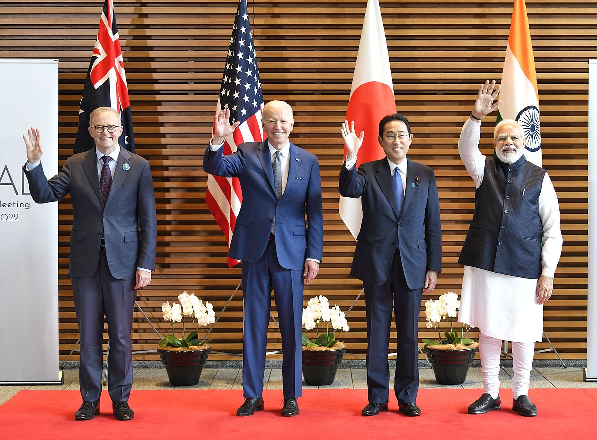 <div class="paragraphs"><p>Prime Minister Narendra Modi (extreme left),&nbsp;along with United States President Joe Biden, Australian PM Anthony Albanese, and Japanese PM Fumio Kishida, during Quad Leaders' Summit in Tokyo. (Source: Press Information Bureau).</p></div>