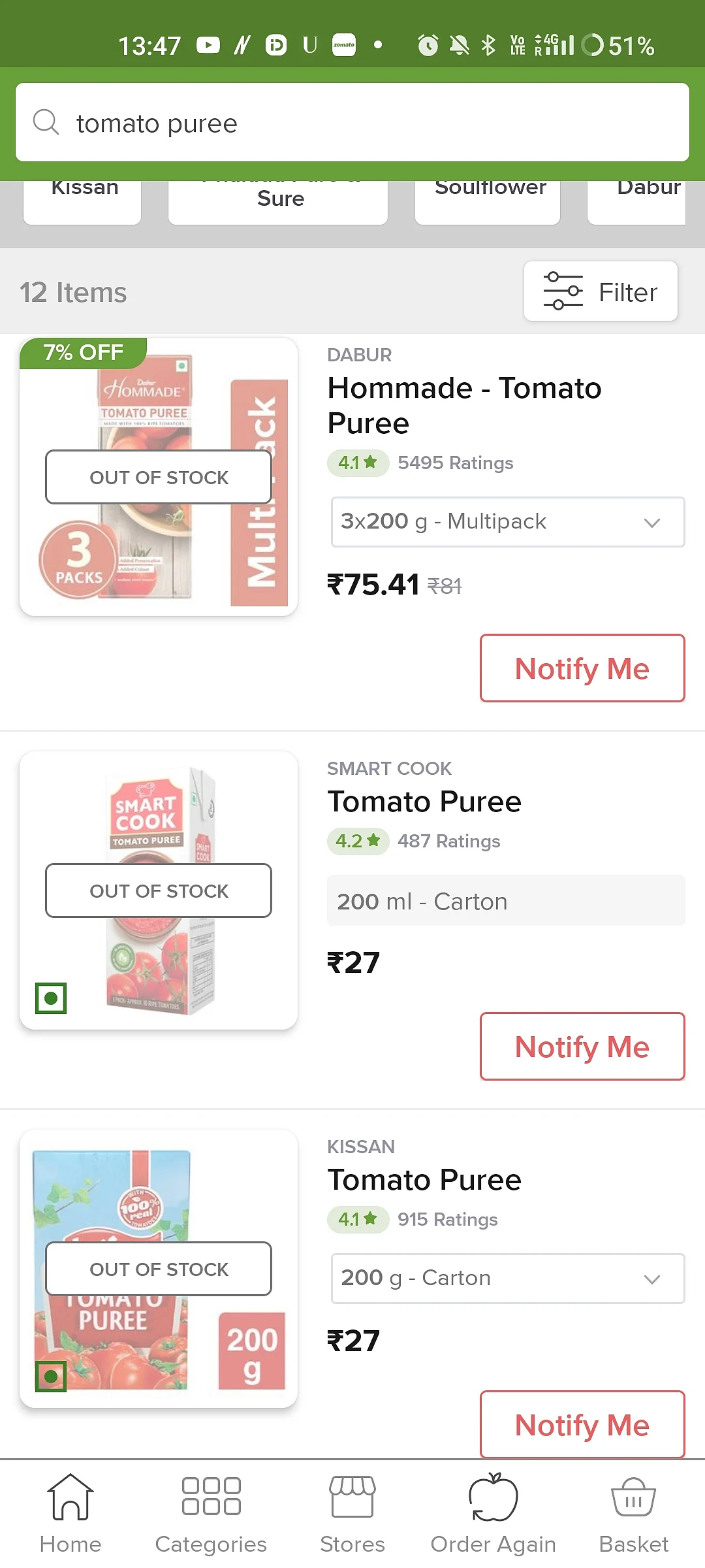 Tomato Puree Runs Out Of Stock On E-Grocery Platforms