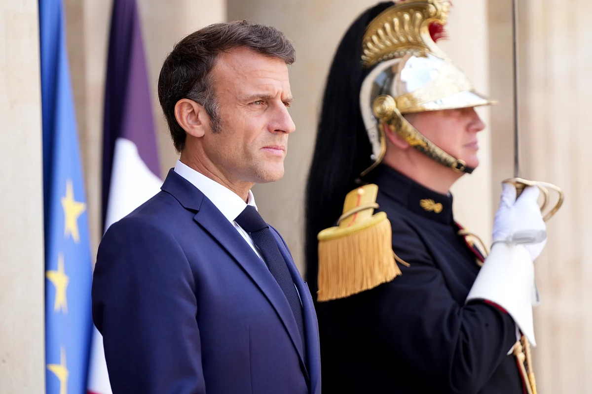 Macron at the Elysee palace on June 23, four days before the police shooting. Photographer: Nathan Laine/Bloomberg