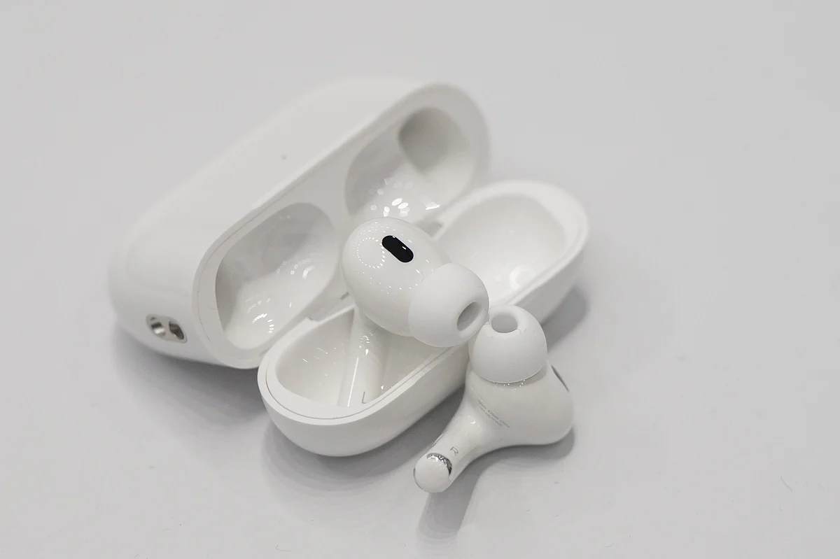 AirPods Pro from 2022.Photographer: Nic Coury/Bloomberg