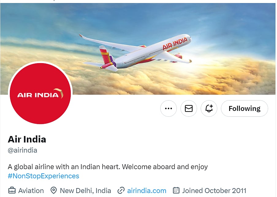 <div class="paragraphs"><p>Air India's X account</p></div>