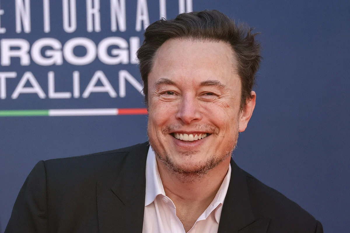 Elon Musk at the event.Photographer: Alessia Pierdomenico/Bloomberg