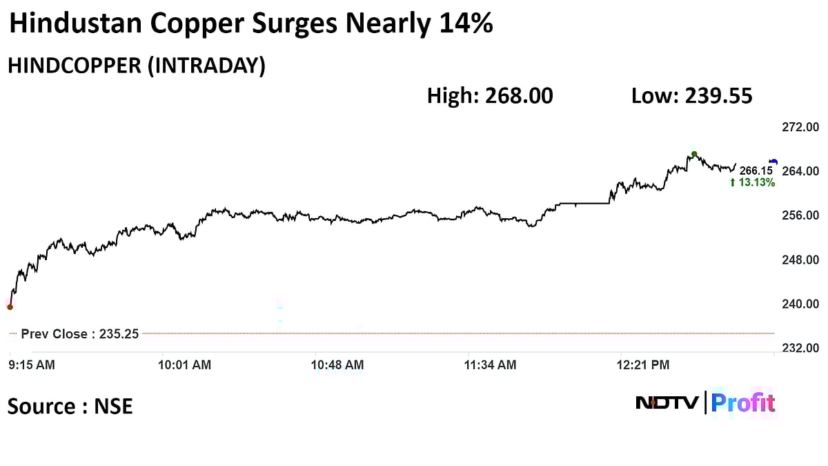 Hindustan Copper Shares Surge Nearly 14% On Positive Copper Futures Sentiment