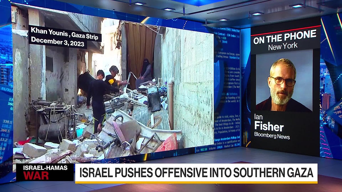 Israel is pushing its offensive against Hamas into Southern Gaza after a temporay cease-fire that lasted seven days. It’s bearing down on the city of Khan Younis where it says the Hamas leadership is entrenched deep inside tunnels, telling Palestinian civilians to move to a set of nearby “no-target” zones. Ian Fisher reports on Bloomberg Television.Source: Bloomberg
