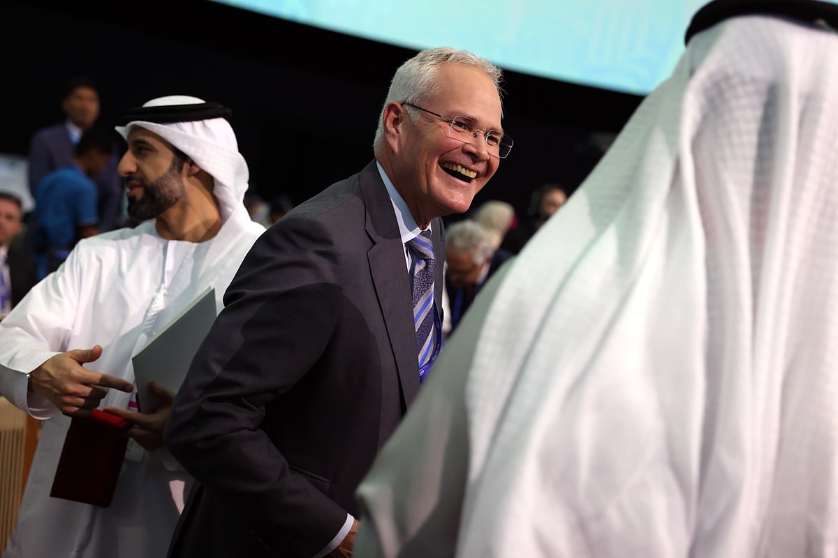 Exxon’s Darren Woods at COP28Photographer: Hollie Adams/Bloomberg