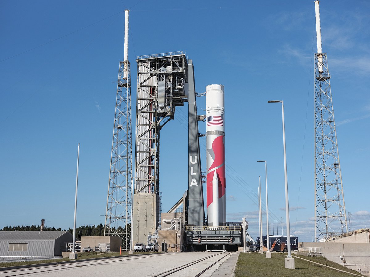 The Vulcan rocket on the ULA launchpad at Cape Canaveral Space Force Station in Florida on Dec. 6, 2023.Photographer: Michelle Bruzzese/Bloomberg