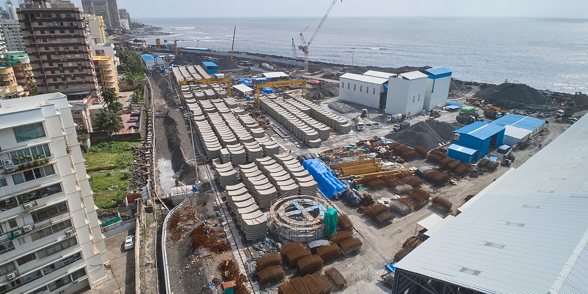 <div class="paragraphs"><p>Casting of Permanent Rings for Southbound Tunnel of the Mumbai Coastal Road Project. (Source: BMC website)</p></div>
