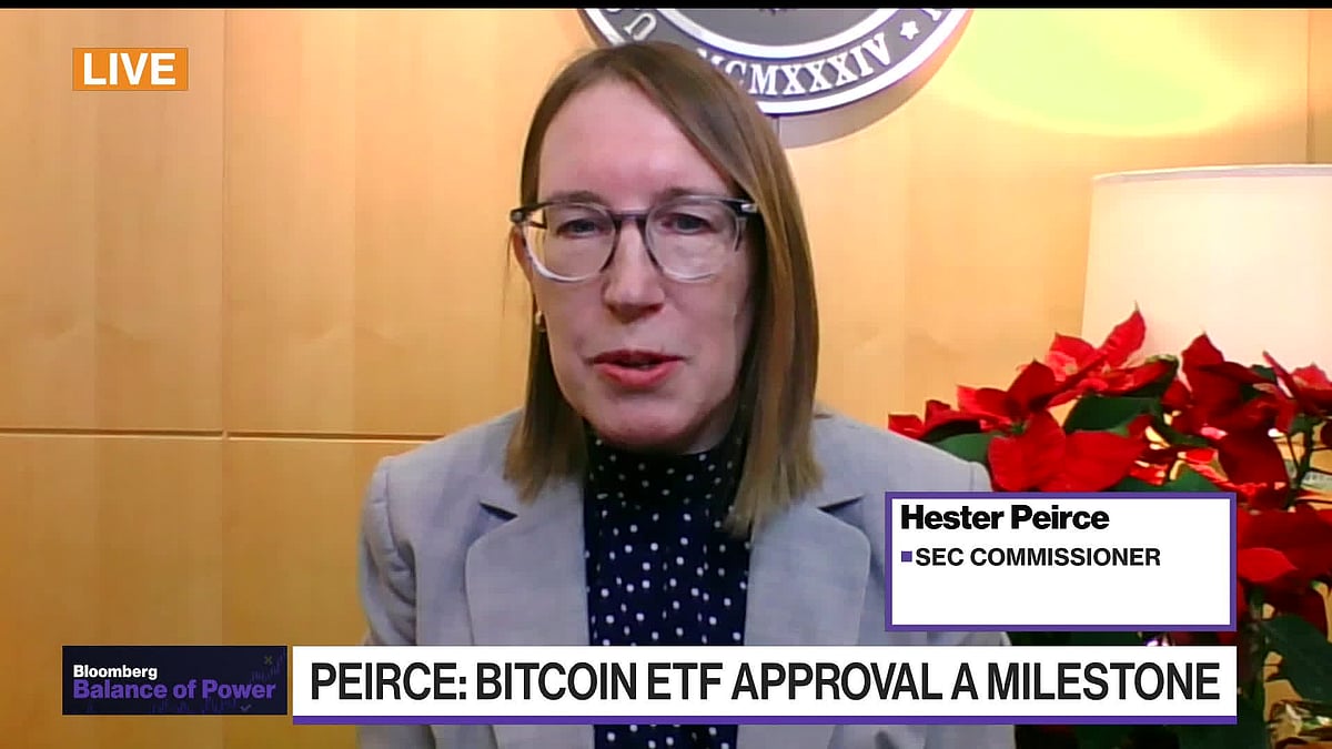 WATCH: SEC Commissioner Hester Peirce says the approval of bitcoin ETF is “a big milestone.”Source: Bloomberg