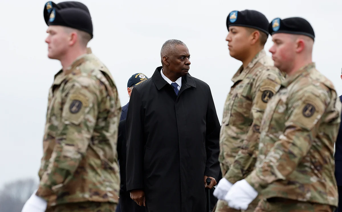 Lloyd Austin at Dover Air Force Base on Feb.2.Photographer: Kevin Dietsch/Getty Images